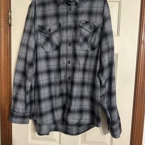 BRAND NEW DIXXON Black and Gray Plaid Men's Shirt